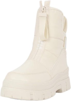 Warm Zip Front Stylish White Winter Snow Boots