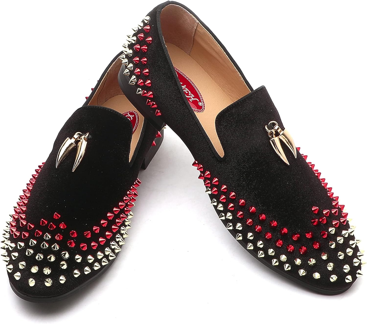 Red spiked hot sale dress shoes