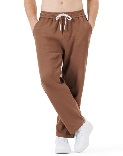 Men's Coffee Brown Comfy Knit Drawstring Sweatpants