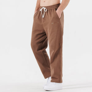 Men's Coffee Brown Comfy Knit Drawstring Sweatpants