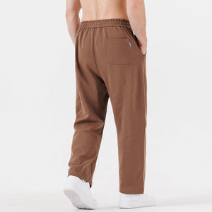 Men's Coffee Brown Comfy Knit Drawstring Sweatpants
