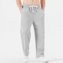 Load image into Gallery viewer, Light Grey Men’s Comfy Knit Drawstring Sweatpants