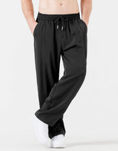 Load image into Gallery viewer, Black Men’s Comfy Knit Drawstring Sweatpants