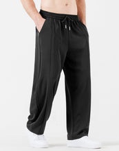Load image into Gallery viewer, Black Men’s Comfy Knit Drawstring Sweatpants