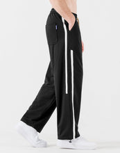 Load image into Gallery viewer, Men&#39;s Black Side Striped Comfy Knit Drawstring Sweatpants