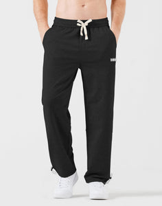 Men's Black Knit Comfy Knit Drawstring Sweatpants