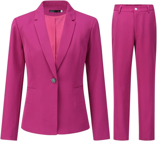 Corporate Chic Pink One Button Blazer & Pants Suit Set