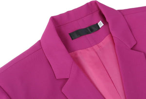 Corporate Chic Purple One Button Blazer & Pants Suit Set