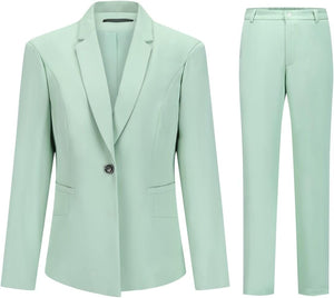 Corporate Chic Purple One Button Blazer & Pants Suit Set
