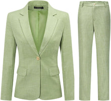Load image into Gallery viewer, Glitter Green Women&#39;s 2pc Business Blazer &amp; Pants Set
