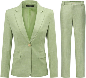 Glitter Beige Women's 2pc Business Blazer & Pants Set