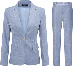Glitter Blue Women's 2pc Business Blazer & Pants Set
