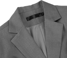 Load image into Gallery viewer, Polished Dark Grey Long Sleeve Business Blazer &amp; Skirt Suit Set