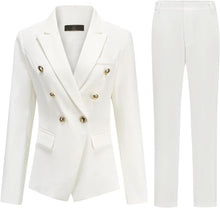 Load image into Gallery viewer, Soft Pink Double Breasted Women&#39;s 2pc Business Blazer &amp; Pants Set