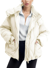 Load image into Gallery viewer, Black Quilted Hooded Long Sleeve Puffer Coat