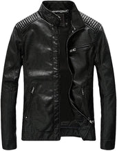 Load image into Gallery viewer, Men&#39;s Hunter Green Faux Leather Ribbed Long Sleeve Jacket