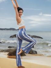 Load image into Gallery viewer, Paisley Printed Blue High Waist Flare Pants