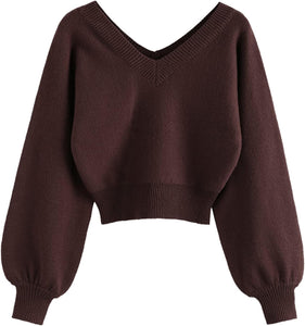 Winter Style Burgundy Dolman Sleeve Comfy Knit Sweater