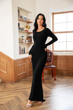 Load image into Gallery viewer, Basically Beautiful Blue Backless Ruched Long Sleeve Maxi Dress