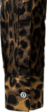 Load image into Gallery viewer, Men&#39;s Gold Leopard Printed Button Down Long Sleeve Shirt