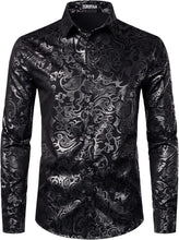 Load image into Gallery viewer, Men&#39;s Pink Paisley Slim Fit Long Sleeve Dress Shirt