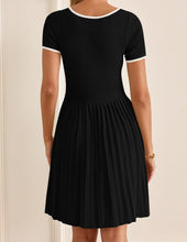 Load image into Gallery viewer, Tennis Chic Pleated Polo Black Short Sleeve Mini Dress