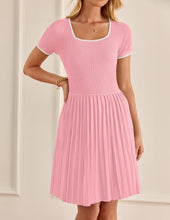 Load image into Gallery viewer, Tennis Chic Pleated Polo Black Short Sleeve Mini Dress