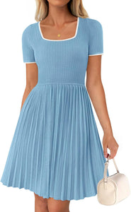 Tennis Chic Pleated Polo Black Short Sleeve Mini Dress