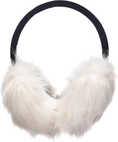 Black/White Soft & Comfy Faux Fur Winter Style Ear Muffs