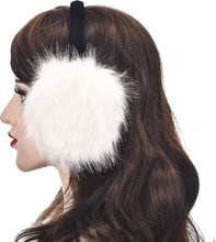 Load image into Gallery viewer, Black/White Soft &amp; Comfy Faux Fur Winter Style Ear Muffs