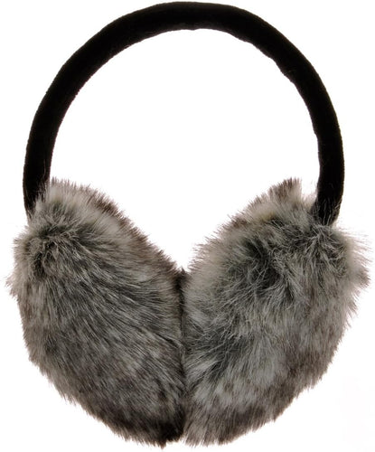 Grey/Black Soft & Comfy Faux Fur Winter Style Ear Muffs