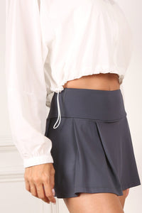 Babe White High Waist Tennis Skirt