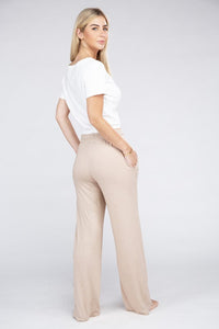 Casual Beige Cozy Terry Lounge Pants