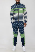 Load image into Gallery viewer, Men&#39;s Chain Link Green Jacket &amp; Pants Tracksuit