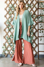 Load image into Gallery viewer, Black Wide Sleeves Ruffle Kimono Cardigan