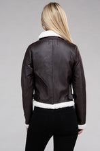 Load image into Gallery viewer, Plush Teddy Trimmed PU Jacket