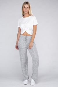 Casual Heather Gray Cozy Terry Lounge Pants