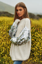 Load image into Gallery viewer, Sequin Sleeve Sweater Knit Tunic Top