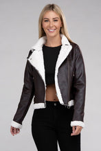 Load image into Gallery viewer, Plush Teddy Trimmed PU Jacket