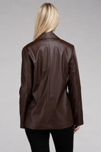 Load image into Gallery viewer, Premium Black Faux Legan Leather Blazer