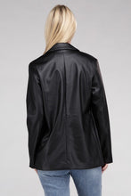 Load image into Gallery viewer, Premium Black Faux Legan Leather Blazer