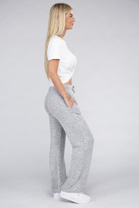 Casual Black Cozy Terry Lounge Pants