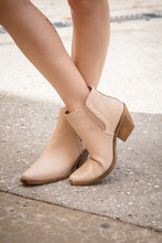 Load image into Gallery viewer, Soft Leather Beige Western Style Booties