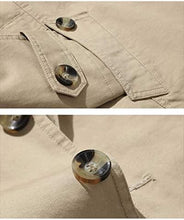 Load image into Gallery viewer, Light Khaki Men&#39;s Windbreaker Notched Lapel Trench Coat