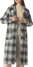 Load image into Gallery viewer, Sophisticated Wool Coffee Plaid Long Sleeve Mid Length Jacket
