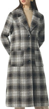 Load image into Gallery viewer, Sophisticated Wool Coffee Plaid Long Sleeve Mid Length Jacket