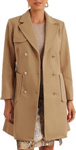 Load image into Gallery viewer, Khaki Chic Double Breasted Long Sleeve Trench Coat