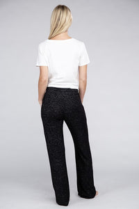 Casual Black Cozy Terry Lounge Pants