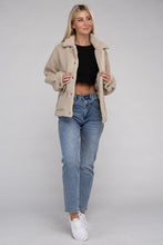 Load image into Gallery viewer, Black Cozy Sherpa Button-Front Jacket