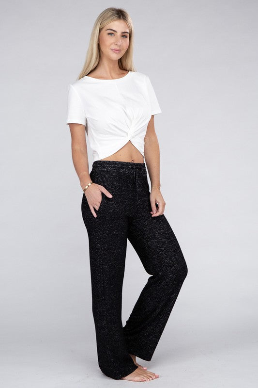 Casual Beige Cozy Terry Lounge Pants